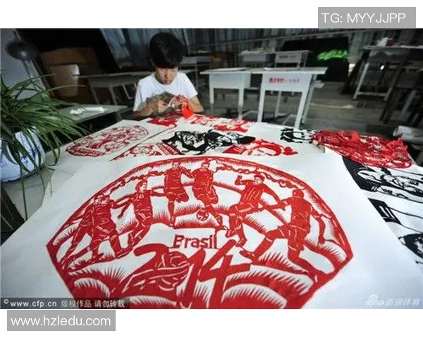 人和足球剪纸艺术的完美结合展现传统文化与现代运动的魅力